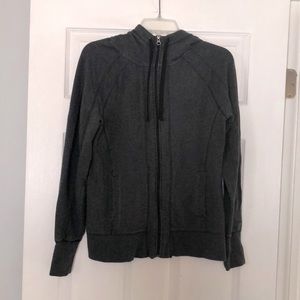 Women’s champion zip front hoodie, gray, size M, gently worn, good condition